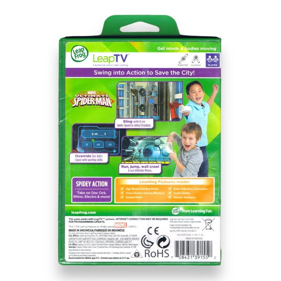 LeapFrog LeapTV Game Bundle-Disney Pixar Pals Plus! & Ultimate Spider-man-SEALED - Picture 3 of 6